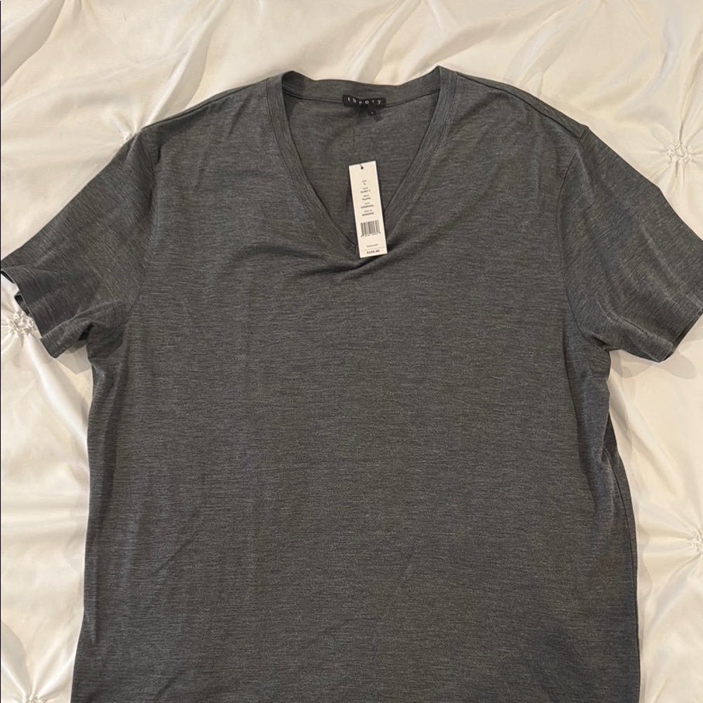 Theory charcoal Short Sleeve Tee Classic V Neck